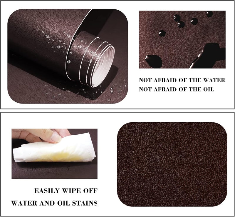 Lifeshoon Leather Repair Patch, 17X316 Inch Self Adhesive Leather Repair, Large Vinyl Patch Tape for Couches, Furniture, Car Seats, Cabinets, Wall, Handbags （Brown, 17X316 Inch） - Image 5